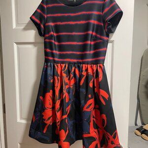 Red/Black Scuba Mini Dress
